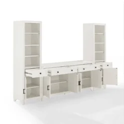 3pc Tara Sideboard And Bookcase Set Distressed White - Crosley -Restaurant Furniture Store GUEST 9516b6d6 8bdd 4227 8517 d4ae91ccf9e0