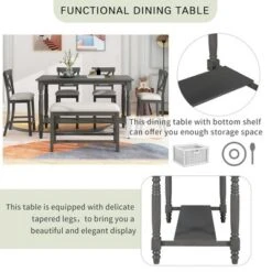 6-Piece Counter Height Dining Table Set Table With 4 Chairs And 1 Benchs - ModernLuxe -Restaurant Furniture Store GUEST 95475d85 6fa5 4d40 a8c6 059c52fcba3b