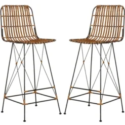 Minerva Wicker Bar Stool (Set Of 2) - Safavieh -Restaurant Furniture Store GUEST 96a3f7fd 5358 4b07 a55c 456344ddb19b