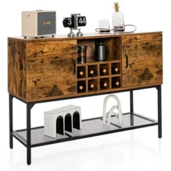 Costway Industrial Kitchen Buffet Sideboard 2-Door Console Table W/Open Shelf Wine Rack 19 Costway Industrial Kitchen Buffet Sideboard 2-Door Console Table W/Open Shelf Wine Rack -Restaurant Furniture Store GUEST 96d37049 3b1d 480c acac 23b2e9256111