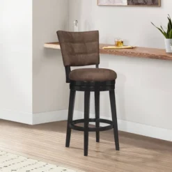 30" Kaede Wood And Upholstered Swivel Barstool Black/Chestnut - Hillsdale Furniture -Restaurant Furniture Store GUEST 981d6f6c c670 4014 8acf 46b50a6fd3d8
