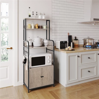 Yaheetech 59" Kitchen Storage Rack With Cabinet And Shelves 3 Yaheetech 59" Kitchen Storage Rack With Cabinet And Shelves