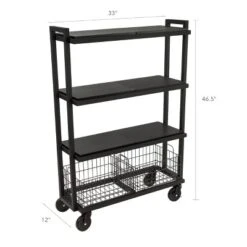 Cart System With Wheels 4 Tier Black - Atlantic -Restaurant Furniture Store GUEST 98ed7d21 de39 4340 822f 702154192d49