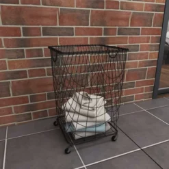 Square Industrial Metal Storage Cart Black CosmoLiving By Cosmopolitan -Restaurant Furniture Store GUEST 99419870 6dd7 423a 8e7f bbb9b262e825