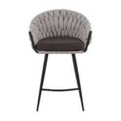26" Braided Matisse Counter Height Barstool With Faux Leather And Fabric - LumiSource -Restaurant Furniture Store GUEST 9972d66e f27d 4d6f 96be 3ec7e13cb06f