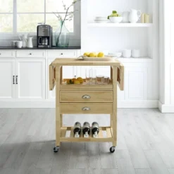 Bristol Double Drop Leaf Kitchen Cart Natural - Crosley -Restaurant Furniture Store GUEST 997dd2c4 6289 4372 80b7 9070a6ff5e33