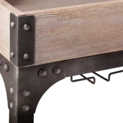 Franklin Bar Cart And Wine Rack Weathered Gray - Threshold™ -Restaurant Furniture Store GUEST 999f1629 e0ab 4692 9a9e 8313a8429fea