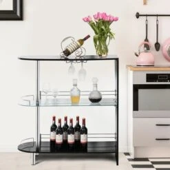 Costway Wine Rack Unit W/Tempered Glass Shelf & Glass Holders Glossy Black 13 Costway Wine Rack Unit W/Tempered Glass Shelf & Glass Holders Glossy Black -Restaurant Furniture Store GUEST 9aec0ab5 449c 4958 b1dd 2e662e6dae4a