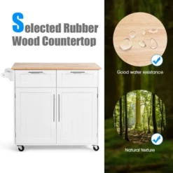 Costway Rolling Kitchen Cart Island Heavy Duty Storage Trolley Cabinet Utility White -Restaurant Furniture Store GUEST 9b668c90 ed2c 46ff a500 6c4749177e2b