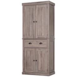 HOMCOM 72" Traditional Freestanding Kitchen Pantry Cupboard With 2 Cabinet, Drawer And Adjustable Shelves -Restaurant Furniture Store GUEST 9ca2fb7c 0d6d 434c ac7c 892d6b8c8026