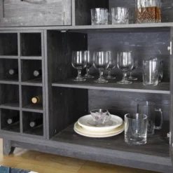 FC Design 52"W Sideboard Storage Cabinet With Wine Racks, Storage Cabinets, Drawer, Large Dining Server Cupboard Buffet Table -Restaurant Furniture Store GUEST 9cff6c2e 0d24 4684 9552 fc8fff3ca778
