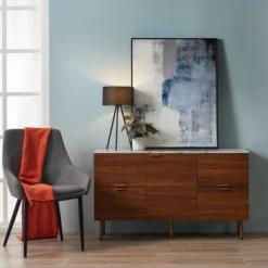 Ashton Sideboard With Faux Marble Top Walnut - Teamson Home -Restaurant Furniture Store GUEST 9e90e995 d45c 4281 959e 0d76efae49fe