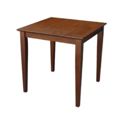 Solid Wood Top Dining Table With Shaker Legs Brown - International Concepts