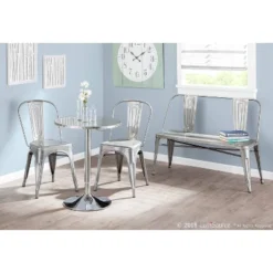 Set Of 2 Oregon Industrial Dining Chair Metal/Silver Gloss - LumiSource -Restaurant Furniture Store GUEST a0460ce5 cd69 4091 a0b7 0ebc204314f1