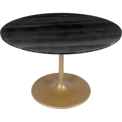 47.2" Lynnette Round Marble Dining Table Black - ZM Home 4 47.2" Lynnette Round Marble Dining Table Black - ZM Home - Image 2