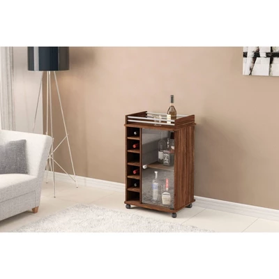 Laguna Bar Cabinet With Glass Door Dark Brown - Polifurniture 3 Laguna Bar Cabinet With Glass Door Dark Brown - Polifurniture