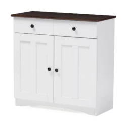 Lauren TwoTone And Buffet Kitchen Cabinet With Two Doors And Two Drawers White/Dark Brown - Baxton Studio 9 Lauren TwoTone And Buffet Kitchen Cabinet With Two Doors And Two Drawers White/Dark Brown - Baxton Studio -Restaurant Furniture Store GUEST a14b2120 62aa 4961 a320 78588775310b