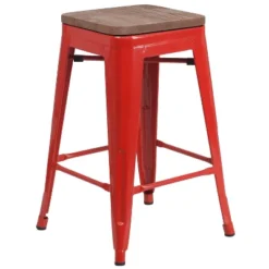 Merrick Lane Backless Metal Dining Stool With Wooden Seat For Indoor Use -Restaurant Furniture Store GUEST a2548d68 4da9 4fbc a113 2e5819096218