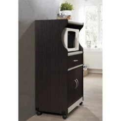 Microwave Kitchen Cart In Chocolate Gray - Hodedah -Restaurant Furniture Store GUEST a2bcc1c5 1e05 44e8 9e7e 92e719d1a08c