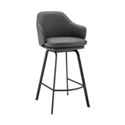 26" Brigden Swivel Counter Height Barstool With Faux Leather Black Metal - Armen Living 23 26" Brigden Swivel Counter Height Barstool With Faux Leather Black Metal - Armen Living -Restaurant Furniture Store GUEST a2c0b523 6de3 4206 846e 613482514010