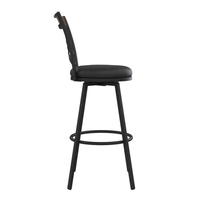 Set Of 3 Nettie Upholstered Adjustable Seat Swivel Barstools Black - Room & Joy 7 Set Of 3 Nettie Upholstered Adjustable Seat Swivel Barstools Black - Room & Joy - Image 5