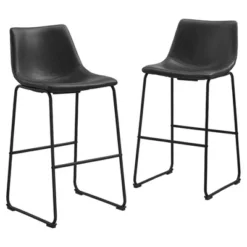 Set Of 2 Laslo Modern Upholstered Faux Leather Barstools - Saracina Home -Restaurant Furniture Store GUEST a4add1a4 bb2f 4cbe ae20 d66ff887ef75