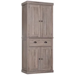 HOMCOM 72" Traditional Freestanding Kitchen Pantry Cupboard With 2 Cabinet, Drawer And Adjustable Shelves -Restaurant Furniture Store GUEST a50953f9 f7e6 4481 9457 6162fc84ada9