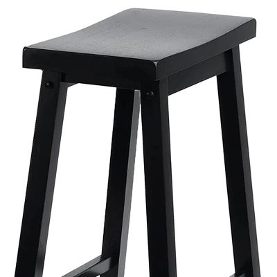 PJ Wood Classic Saddle-Seat 29" Tall Kitchen Counter Stools For Homes, Dining Spaces, And Bars With Backless Seats And 4 Square Legs, Black (8 Pack) 6 PJ Wood Classic Saddle-Seat 29" Tall Kitchen Counter Stools For Homes, Dining Spaces, And Bars With Backless Seats And 4 Square Legs, Black (8 Pack) - Image 4
