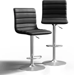 Hywela Bar Stools, Modern PU Leather Adjustable Swivel Barstools, Armless Kitchen Island Counter Bar Stools With Bigger Base, Set Of 2,Stylish- The Pop Home -Restaurant Furniture Store GUEST a6fe3ea5 3450 47be bd13 1b45f2218710