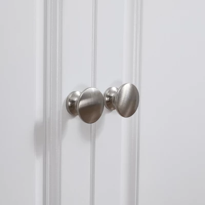 HOMCOM Rolling Kitchen Island On Wheels Utility Cart With Drop-Leaf And Rubber Wood Countertop, Storage Drawers, Door Cabinets, White 6 HOMCOM Rolling Kitchen Island On Wheels Utility Cart With Drop-Leaf And Rubber Wood Countertop, Storage Drawers, Door Cabinets, White - Image 4