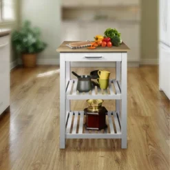 Sunrise Kitchen Island With Harvest Hardwood Top White/Natural - Flora Home 9 Sunrise Kitchen Island With Harvest Hardwood Top White/Natural - Flora Home -Restaurant Furniture Store GUEST a7211407 1c3f 406e 8fba 2d8d72e6fced