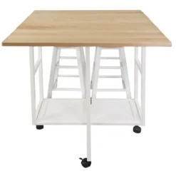 Square Hardwood Drop Leaf Table Top Breakfast Cart Natural/White - Flora Home 26 Square Hardwood Drop Leaf Table Top Breakfast Cart Natural/White - Flora Home -Restaurant Furniture Store GUEST a7d74a95 a797 41f1 9b9a a533029a2b09