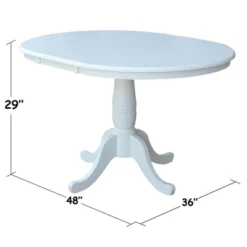 36" Kyle Round Top Pedestal Table With 12" Drop Leaf White - International Concepts -Restaurant Furniture Store GUEST a805d7af 987f 42eb be0f f772b74922cb