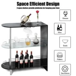 Costway Wine Rack Unit W/Tempered Glass Shelf & Glass Holders Glossy Black 14 Costway Wine Rack Unit W/Tempered Glass Shelf & Glass Holders Glossy Black -Restaurant Furniture Store GUEST a96c1baf 3498 4957 adcd 67adef0bae57