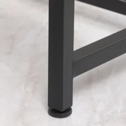 HOMCOM Industrial 3-Piece Dining Table Set, Rectangular Kitchen Table And Chairs For 4 People, Space-Saving Dinner Table Two Benches, Rustic Brown -Restaurant Furniture Store GUEST a9ef10b8 69f2 433a b06b c279906b23d4