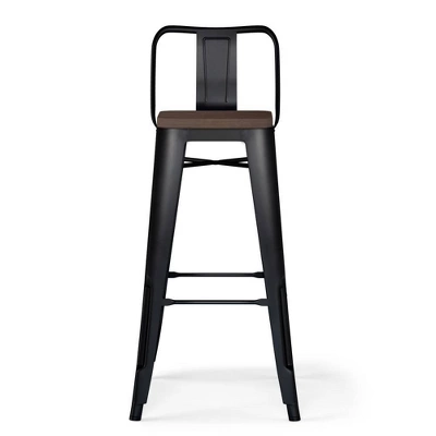 Set Of 2 30" Josephine Metal/Wood Counter Height Barstools Black - WyndenHall 9 Set Of 2 30" Josephine Metal/Wood Counter Height Barstools Black - WyndenHall - Image 7