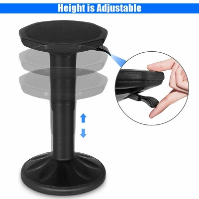Costway Wobble Chair Height Adjustable Active Learning Stool Sitting Home Office Black 8 Costway Wobble Chair Height Adjustable Active Learning Stool Sitting Home Office Black - Image 6