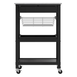Julia Granite Top Kitchen Cart Wood/Black - Winsome -Restaurant Furniture Store GUEST ab2db891 7ff7 4eac 88ff 2e577bc585ae