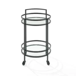 Bailey Round Bar Cart Matte Black - Crosley 15 Bailey Round Bar Cart Matte Black - Crosley -Restaurant Furniture Store GUEST acca8b0c 27f3 4595 8c67 2b7794afc103