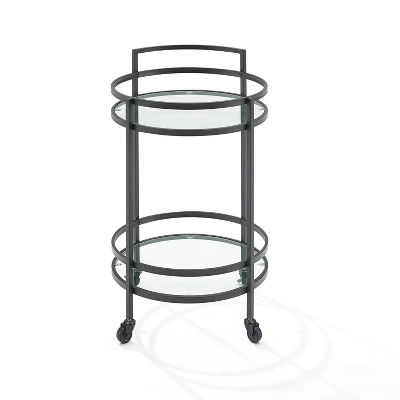 Bailey Round Bar Cart Matte Black - Crosley 7 Bailey Round Bar Cart Matte Black - Crosley - Image 5