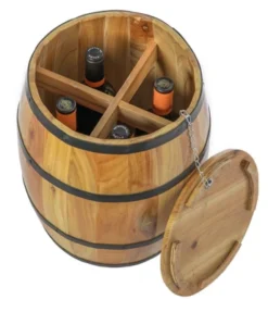Vintiquewise Wine Barrel 4 Sectional Crate With Removable Head Lid -Restaurant Furniture Store GUEST acde5615 4a88 4b76 a81d ae7aae357a12