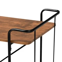 Neal Metal And Wood Kitchen Serving Cart Walnut/Black - Baxton Studio -Restaurant Furniture Store GUEST ad3dc559 ad92 4817 b8f4 0ae0369af789