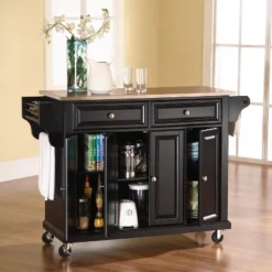 Full Size Stainless Steel Top Kitchen Cart Black/Stainless Steel - Crosley -Restaurant Furniture Store GUEST ad5ae263 1288 416a 95bd 5ea0be303b10