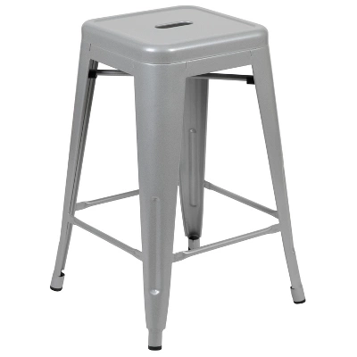 Emma And Oliver 4 Pack 24" High Metal Indoor Counter Bar Stool - Stackable Stool 12 Emma And Oliver 4 Pack 24" High Metal Indoor Counter Bar Stool - Stackable Stool - Image 10