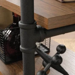 Iron City Multi Purpose Cart Checked Oak - Sauder -Restaurant Furniture Store GUEST af2bf052 12e4 4f1c 85aa 4b4a4a41372f