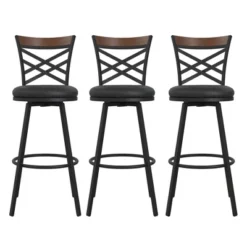 Set Of 3 Nettie Upholstered Adjustable Seat Swivel Barstools Black - Room & Joy 12 Set Of 3 Nettie Upholstered Adjustable Seat Swivel Barstools Black - Room & Joy -Restaurant Furniture Store GUEST af91b8fa e276 42cd a28f dd613f7c5416