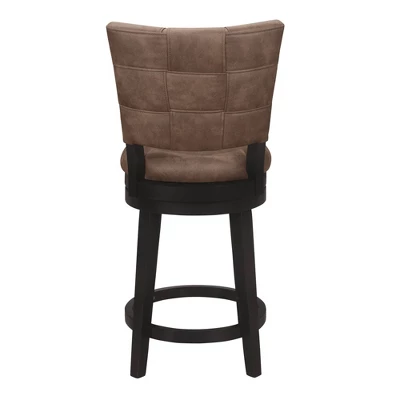 26" Kaede Wood And Upholstered Swivel Counter Height Barstool Black/Chestnut - Hillsdale Furniture 7 26" Kaede Wood And Upholstered Swivel Counter Height Barstool Black/Chestnut - Hillsdale Furniture - Image 5