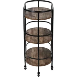 Honey-Can-Do 3 Tier Oval Bar Cart Walnut -Restaurant Furniture Store GUEST b002d473 4bf6 4198 be53 aca09a739ea8