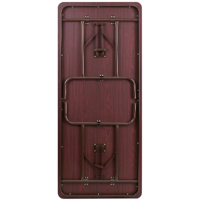 Flash Furniture 6-Foot High Pressure Mahogany Laminate Folding Banquet Table 9 Flash Furniture 6-Foot High Pressure Mahogany Laminate Folding Banquet Table - Image 7