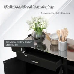 Costway Kitchen Island Cart Rolling Utility Trolley Stainless Steel Top Wine Rack 17 Costway Kitchen Island Cart Rolling Utility Trolley Stainless Steel Top Wine Rack -Restaurant Furniture Store GUEST b168deea 9d47 40c8 8f7c d4a666ca7fd3